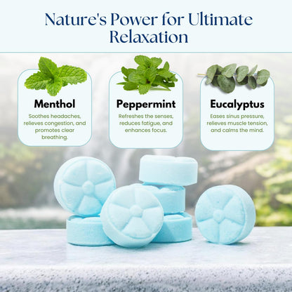 The Lavish Goat Soothe Shower Steamers 7-Pack – Menthol Peppermint Eucalyptus – USA Made