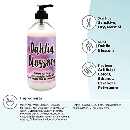 The Lotion Company Dahlia Blossom Lotion - 24 Hour Hydration & Non-Greasy Moisturizer