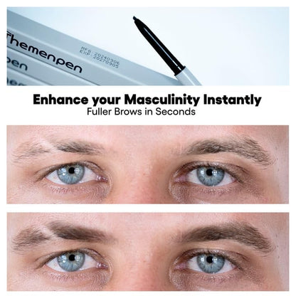 The Men Pen - Waterproof Eyebrow Pen & Beard Filler | Dark Brown (Pack of 2)