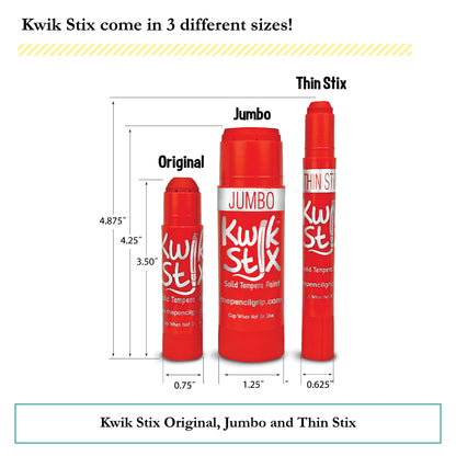 Kwik Stix 12-Pack Tempera Paint Pens by The Pencil Grip – Quick-Dry, Mess-Free