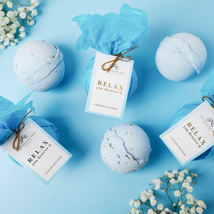 Relax You Deserve It - Relaxing Lavender Bath Bomb Soothing Soak