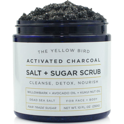 The Yellow Bird Activated Charcoal Scrub – Face & Body Exfoliant for Smooth Skin