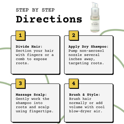 Yellow Bird Dry Shampoo Powder – Natural & Organic, Non-Aerosol, Vegan for All Hair Colors