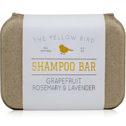 The Yellow Bird Solid Bar Shampoo Soap – Grapefruit, Rosemary & Lavender | Mild, Sulfate-Free Hair Care