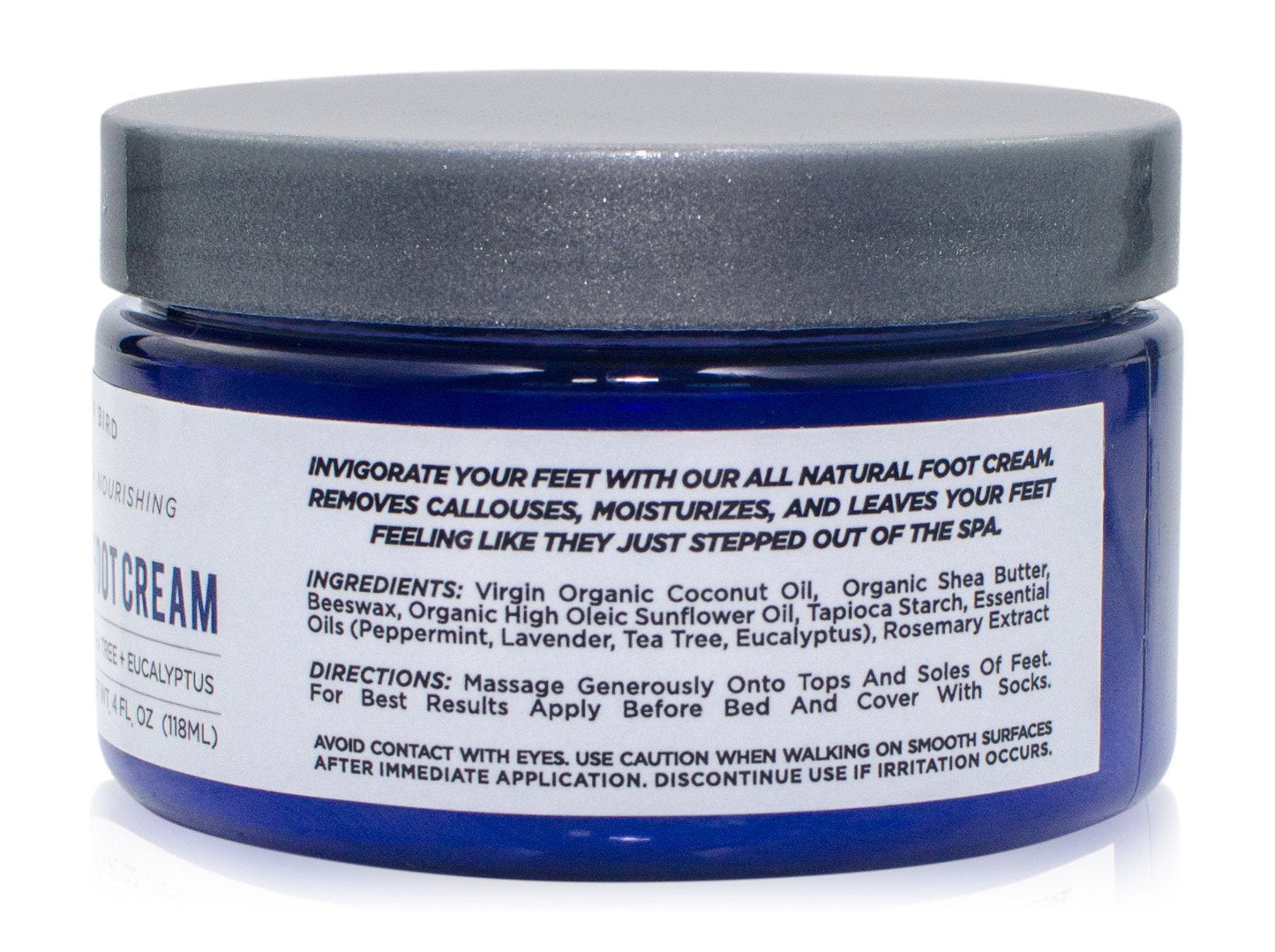The Yellow Bird Natural Tea Tree Foot Cream & Organic Foot Balm – Peppermint Moisturizer for Dry Feet, Cracked Heels & Athlete’s Foot Relief – Made in USA