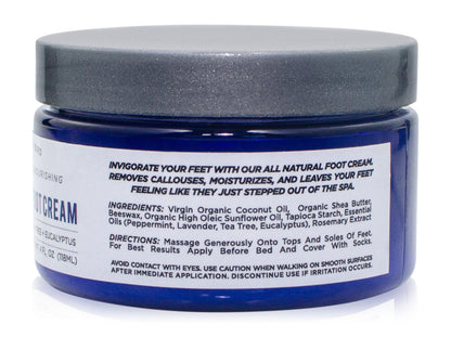 The Yellow Bird Natural Tea Tree Foot Cream & Organic Foot Balm – Peppermint Moisturizer for Dry Feet, Cracked Heels & Athlete’s Foot Relief – Made in USA