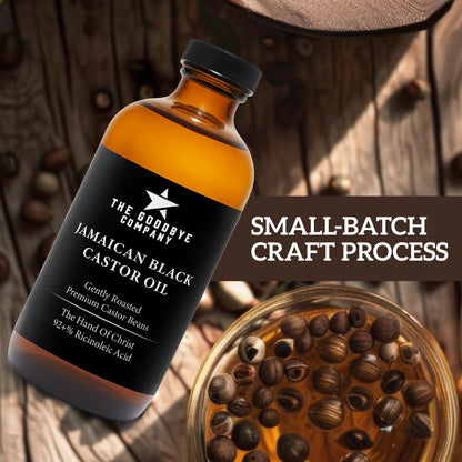 The Goodbye Company Black Castor Oil for Hair Growth – Organic, Cold-Pressed & Hexane-Free, 450mL Glass Bottle