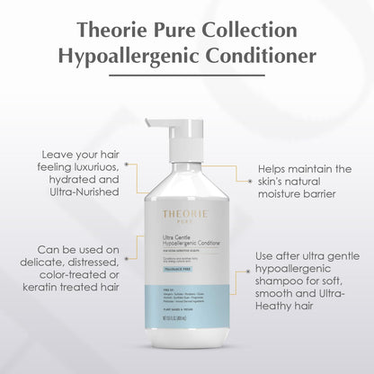 Theorie Pure Ultra Gentle Hypoallergenic Conditioner – Fragrance-Free, Plant-Based & Vegan | 400mL