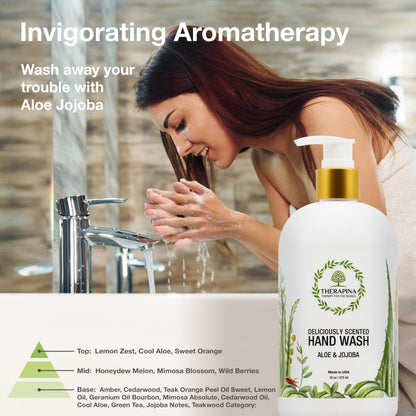 THERAPINA Aromatherapy Luxury Liquid Hand Soap – Vegan Aloe Vera & Botanical Oils (16 oz)