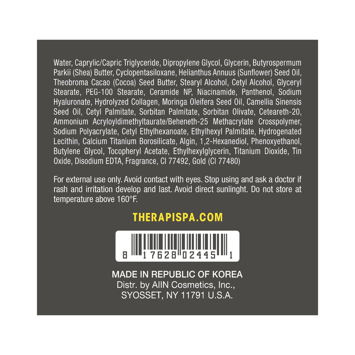 THERAPISPA Moisturizing Body Butter – Rich Shea, Ceramides, Collagen & Vitamin B5 (Gold, 7.0 oz)