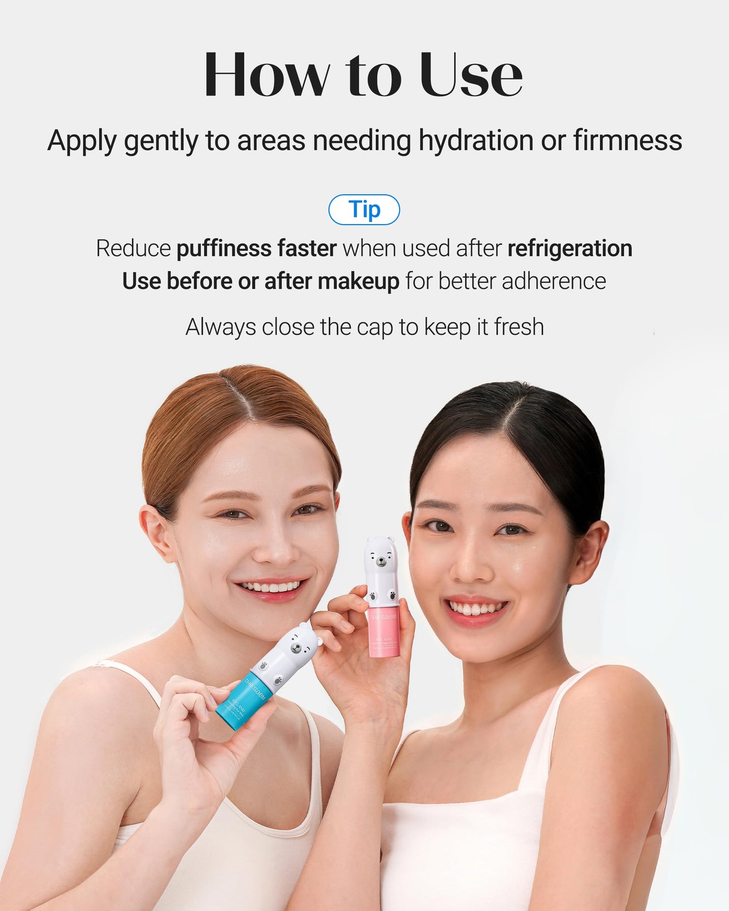 THESAEM Iceland Eye Stick Bundle – 2 Pack (Collagen + Peptide) 0.38 oz Each | Cooling Under-Eye Care with 6-Type Collagen & 5-Peptide Complex