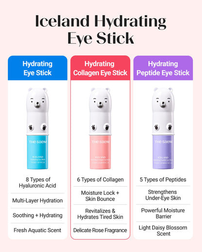 THESAEM Iceland Hydrating Collagen Eye Stick 2 Pack (0.38 oz Each) – Rose Scent