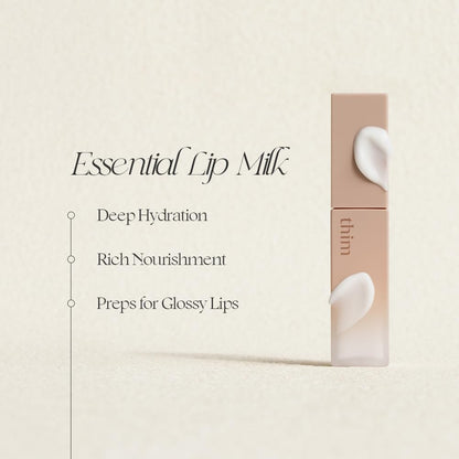 Thim Essential Lip Milk – Moisturizing Lip Primer & Balm with Shea Butter & Jojoba Oil