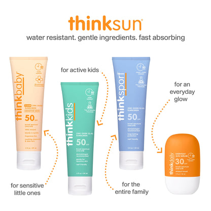 THINK Thinkdaily SPF 30 Sunscreen for Face – Mineral, Non-Sticky, Travel Size