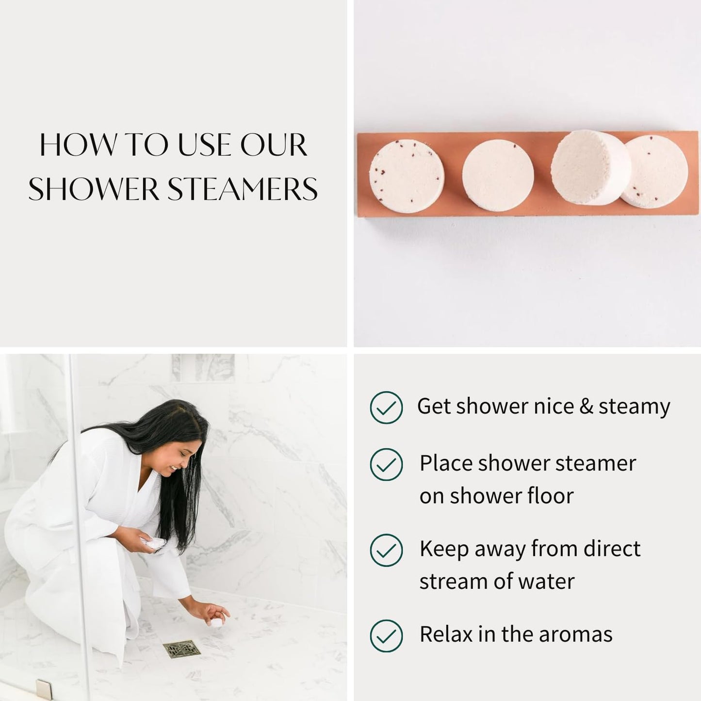 Thulisa Naturals Pink Grapefruit Shower Steamers – Organic Aromatherapy Shower Bombs, 4 Pack Gift Set