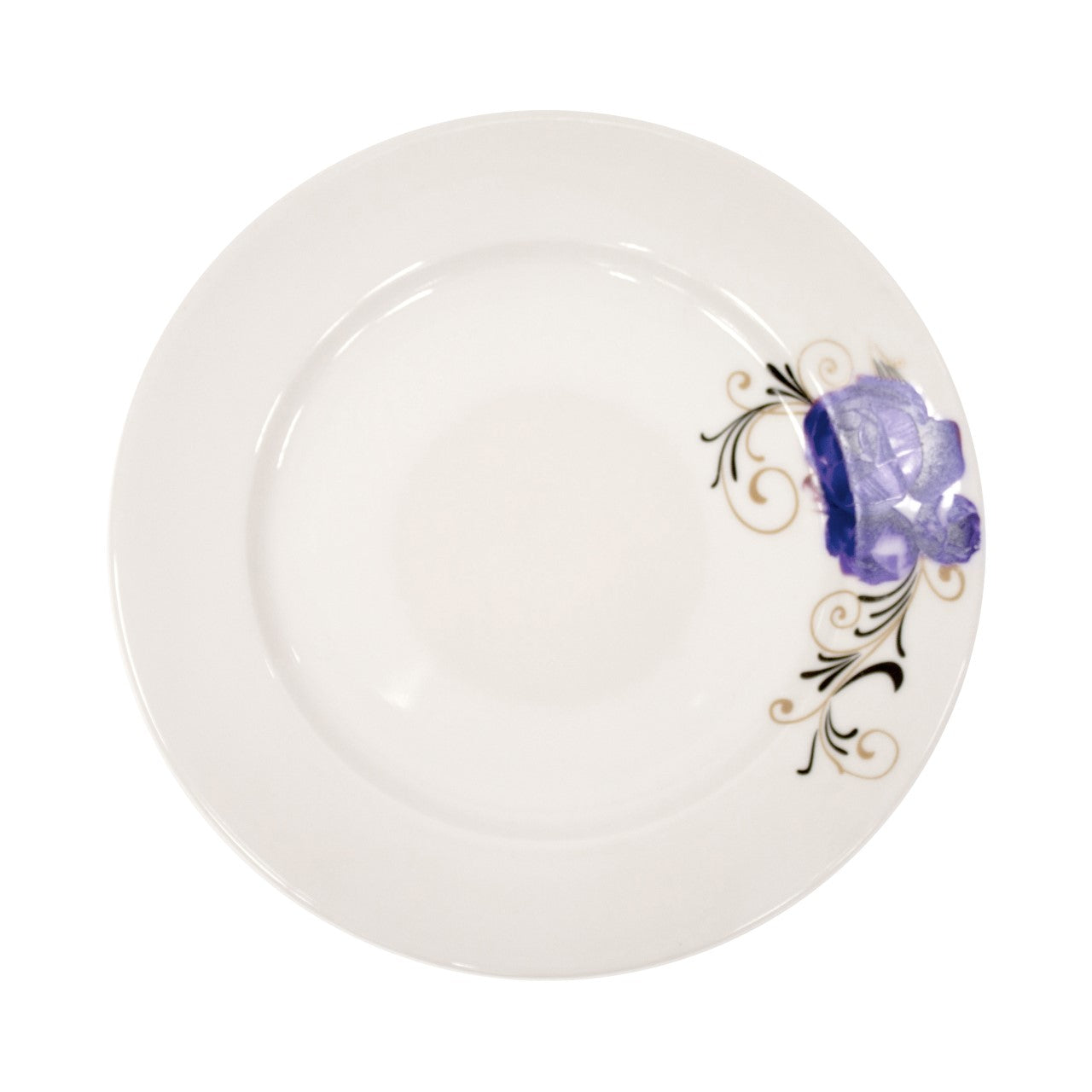 Elegant Blue Rose Ceramic Dinner Plate 265cm