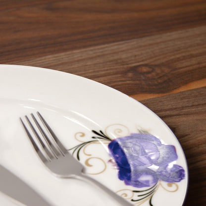 Elegant Blue Rose Ceramic Dinner Plate 265cm