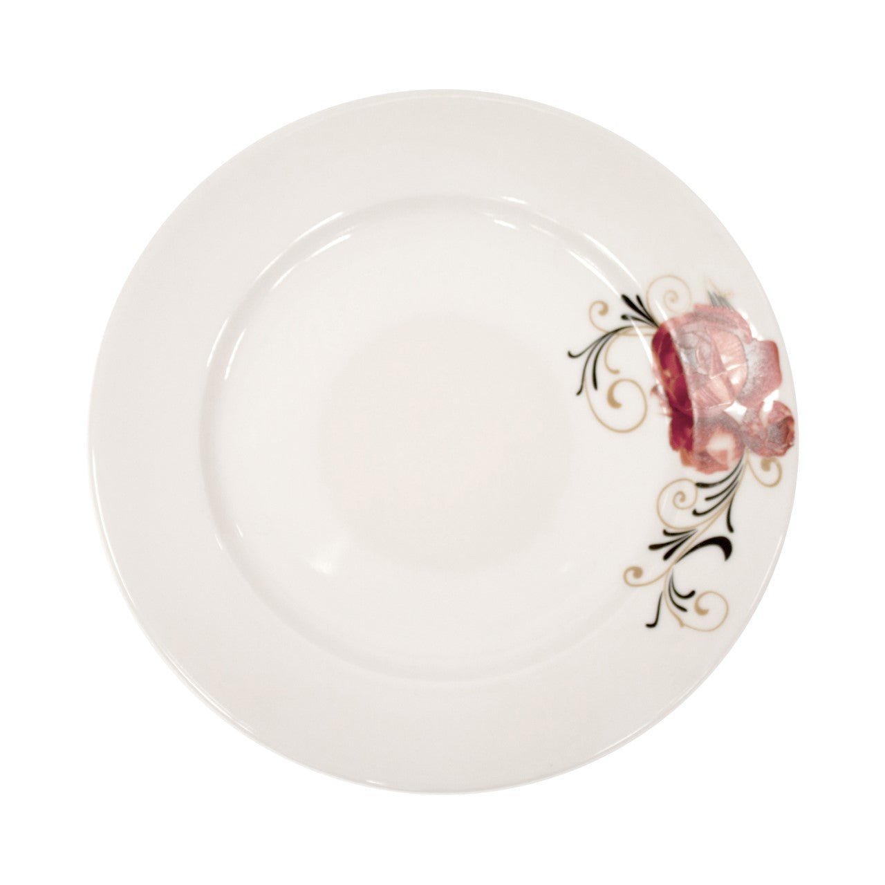 Red Rose Ceramic Dinner Plate Elegant 265cm Plate for Everyday Use