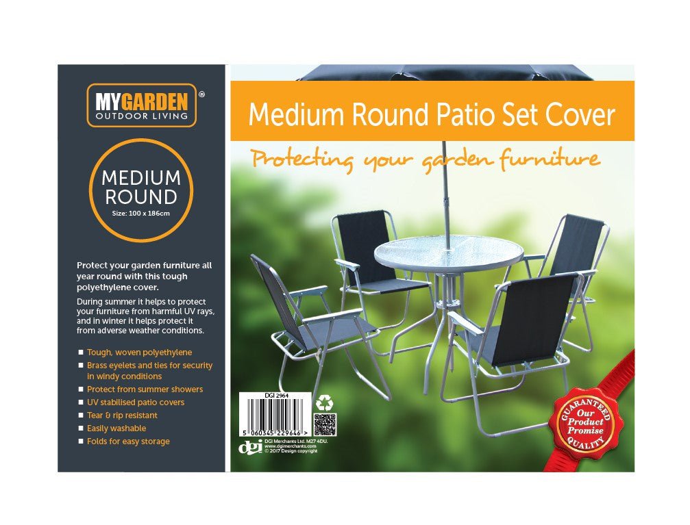 WeatherResistant Medium Round Patio Set Cover 100cm x 186cm