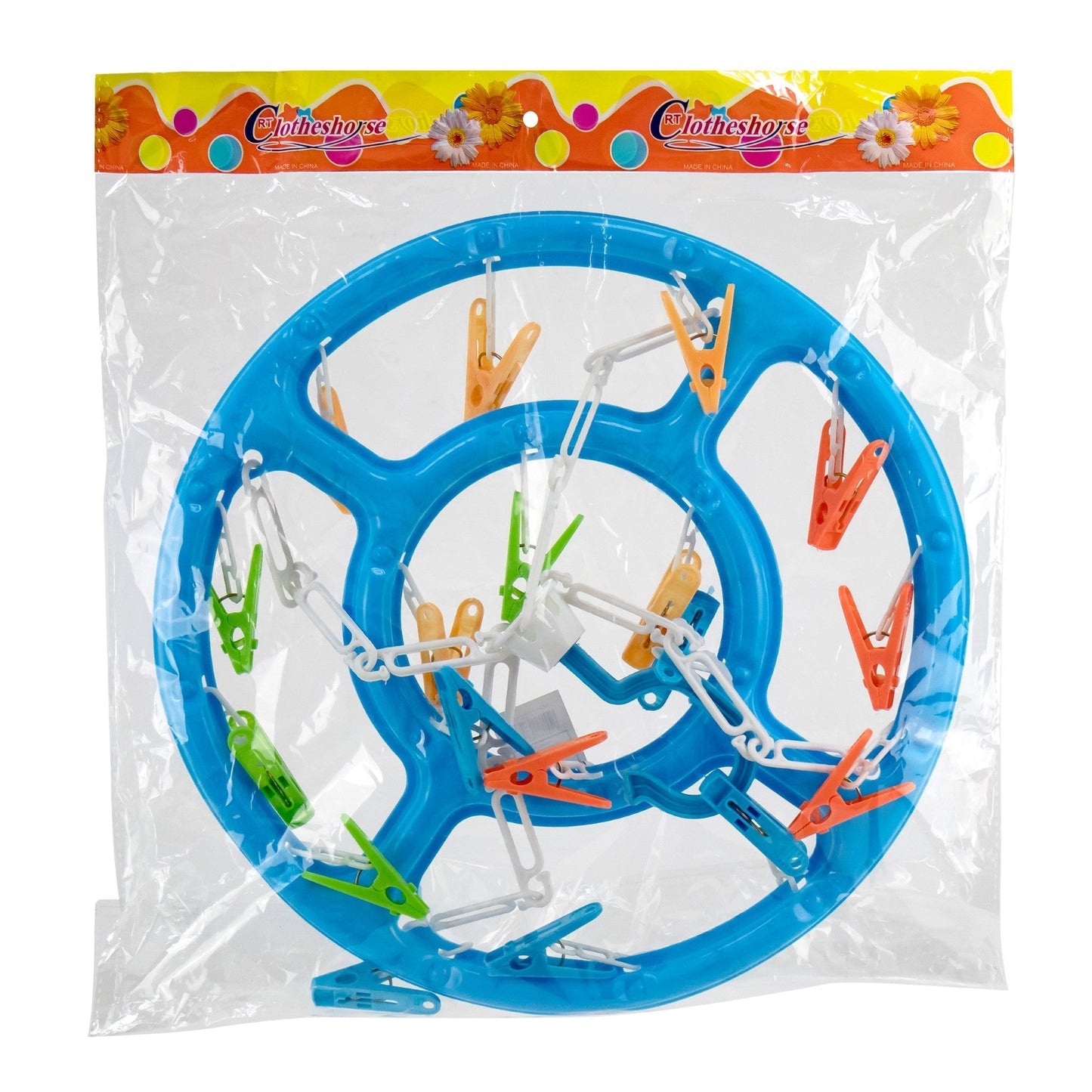 Durable Laundry Peg Hanger Round Design Assorted Colours