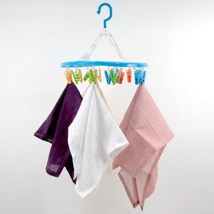 Durable Laundry Peg Hanger Round Design Assorted Colours