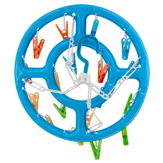 Durable Laundry Peg Hanger Round Design Assorted Colours