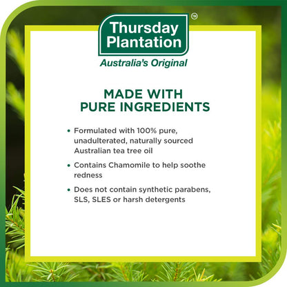 Thursday Plantation Tea Tree Face Wash Foam – Gentle, Soap-Free Cleanser (5.1 oz)