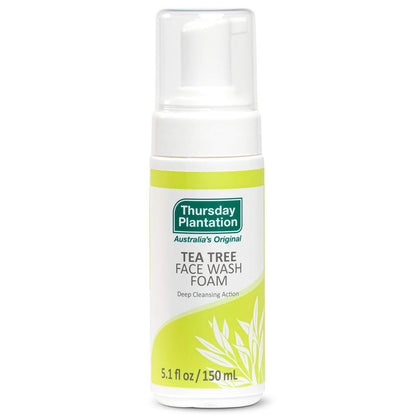 Thursday Plantation Tea Tree Face Wash Foam – Gentle, Soap-Free Cleanser (5.1 oz)