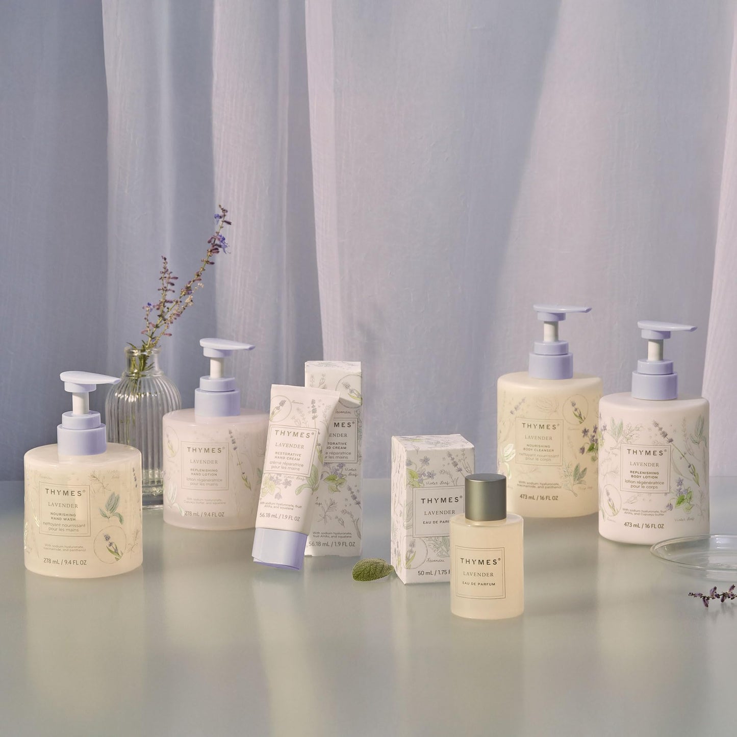 Thymes Replenishing Hand Lotion – Lavender, Sodium Hyaluronate & Squalane, 9.4 fl oz