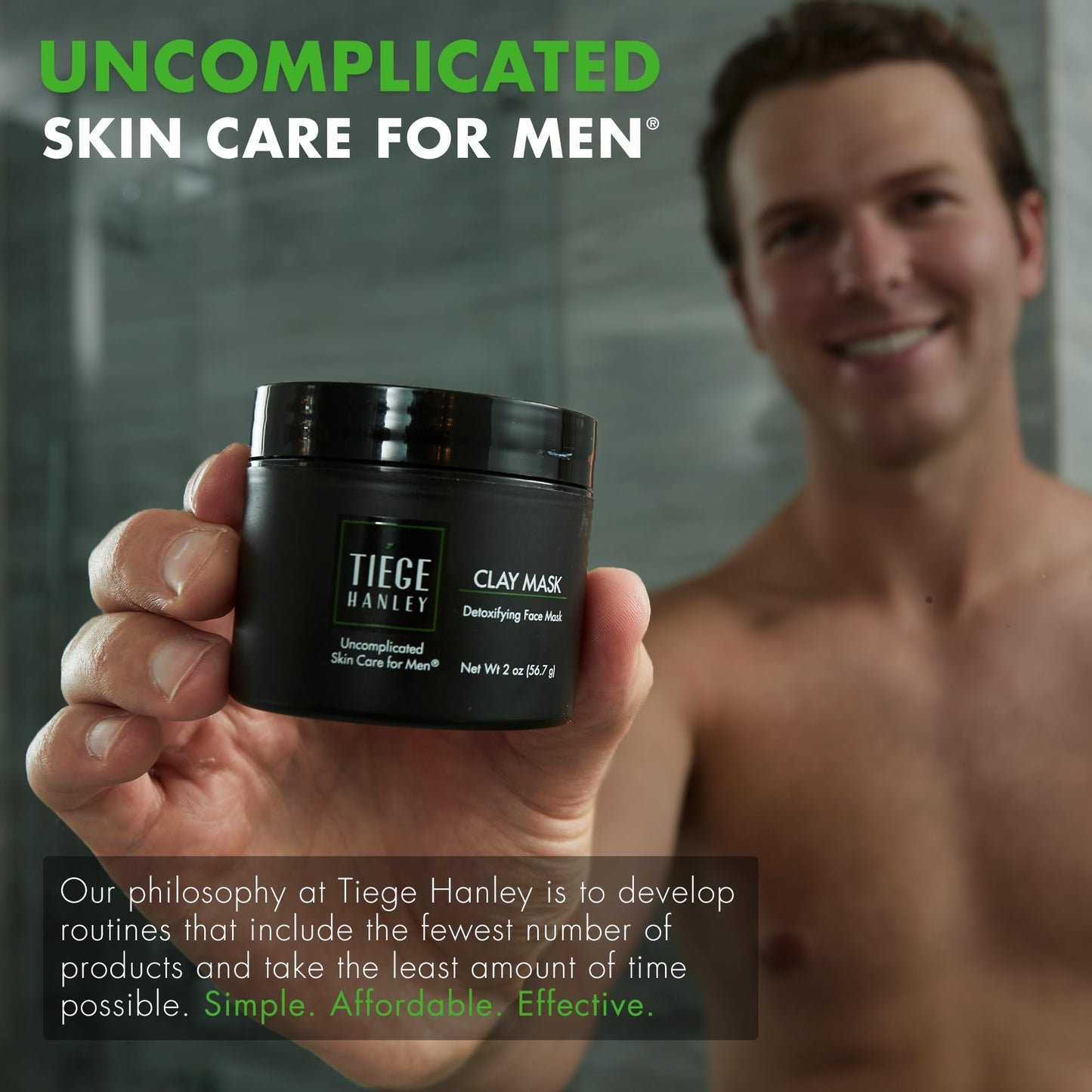 Tiege Hanley Detoxifying Facial Clay Mask for Men – Deep Pore Cleansing, 2 Oz (2 Pack)
