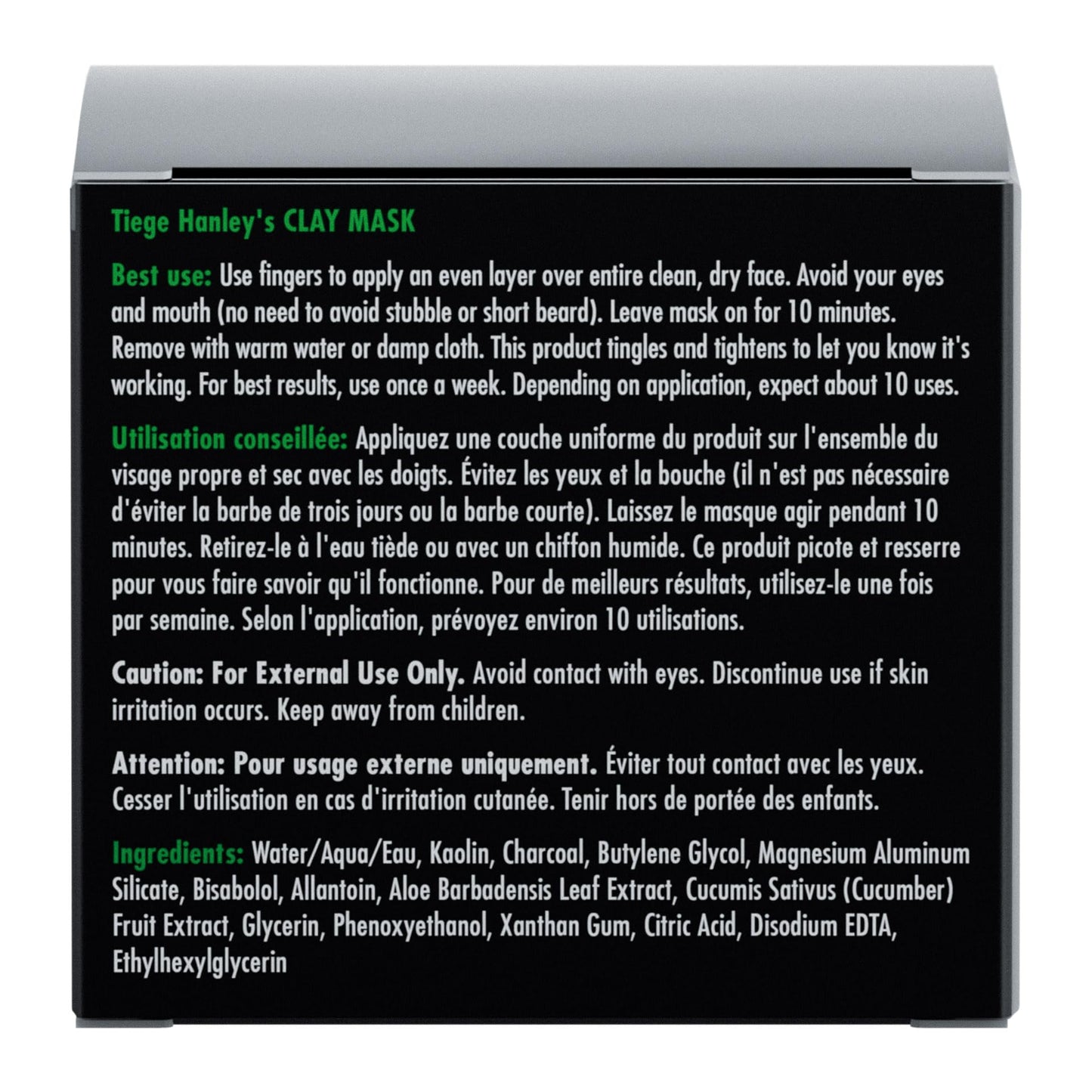 Detoxifying Facial Clay Mask for Men by Tiege Hanley – Deep Pore Cleansing with Kaolin Clay & Aloe | 2 oz