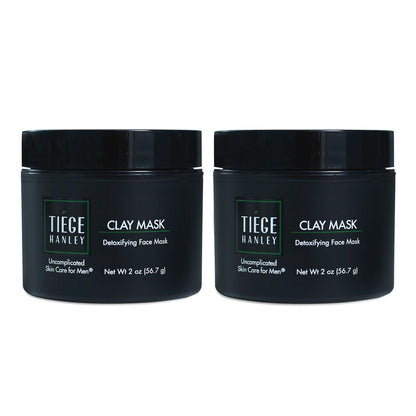 Tiege Hanley Detoxifying Facial Clay Mask for Men – Deep Pore Cleansing, 2 Oz (2 Pack)