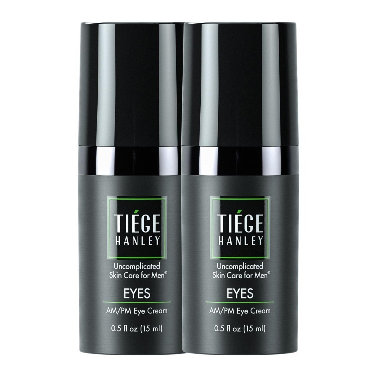 Tiege Hanley Eye Cream for Men – Hyaluronic Acid, Vitamin B3, Bright Oleoactif | 0.5 Oz, 2 Pack