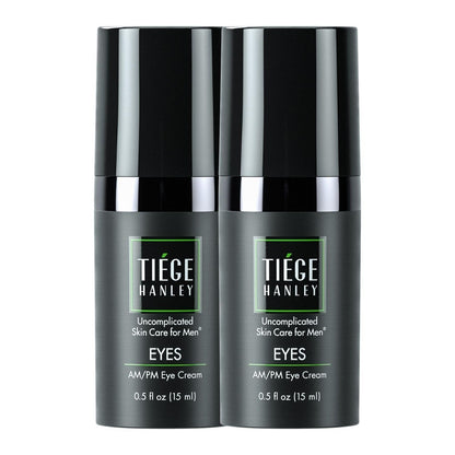 Tiege Hanley Eye Cream for Men – Hyaluronic Acid, Vitamin B3, Bright Oleoactif | 0.5 Oz, 2 Pack