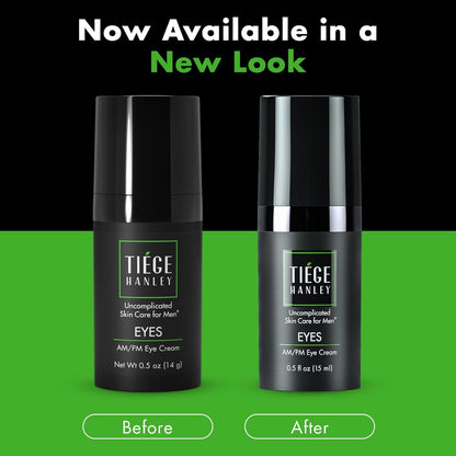 Tiege Hanley Eye Cream for Men – Hyaluronic Acid, Vitamin B3, Bright Oleoactif | 0.5 Oz, 2 Pack