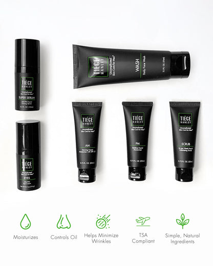 Tiege Hanley Level 3 Skin Care Set for Men – 6-Piece Anti-Aging Routine