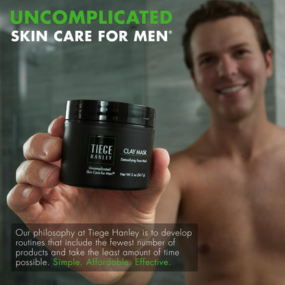 Detoxifying Facial Clay Mask for Men by Tiege Hanley – Deep Pore Cleansing with Kaolin Clay & Aloe | 2 oz
