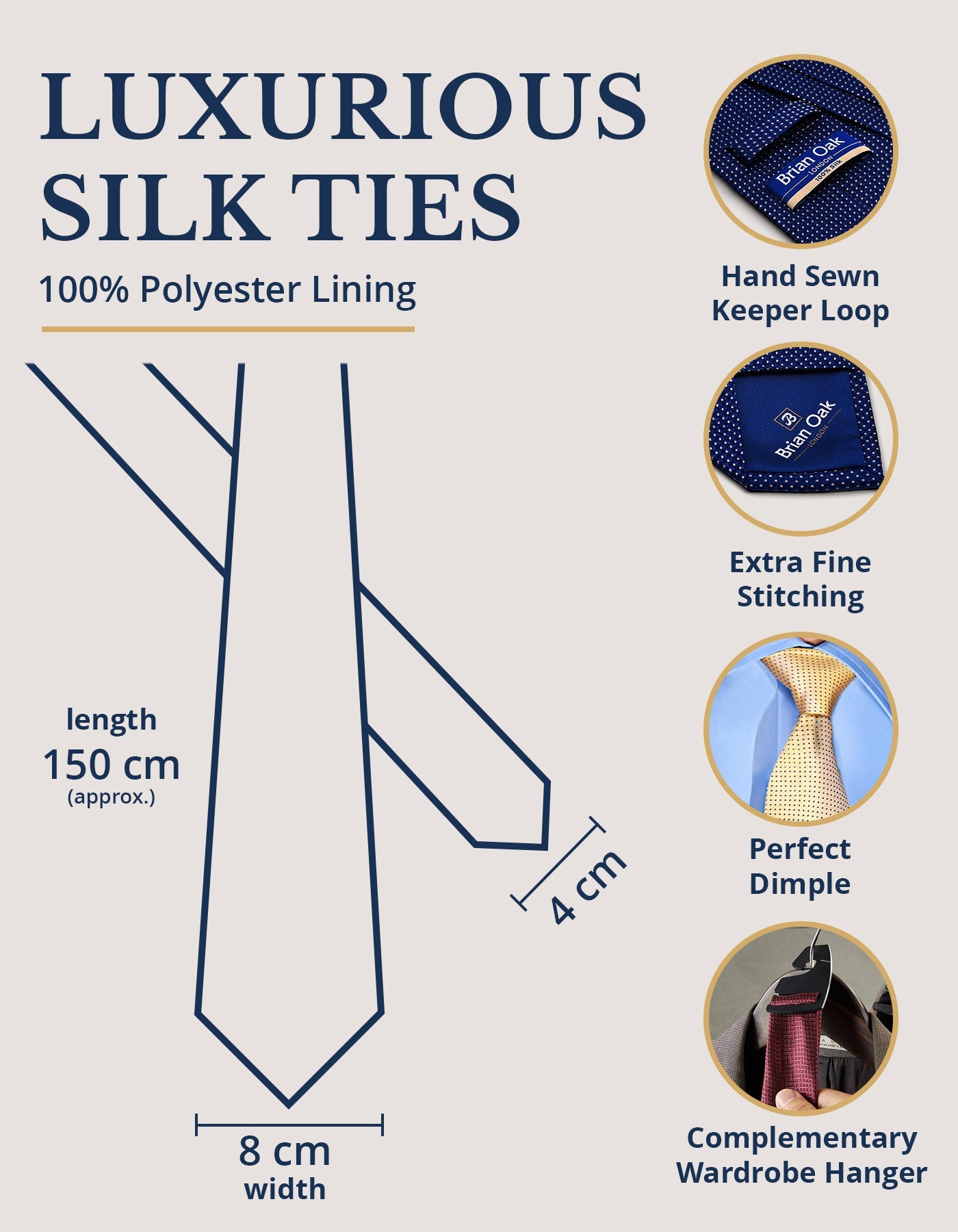 Peach Self Printed Silk Tie