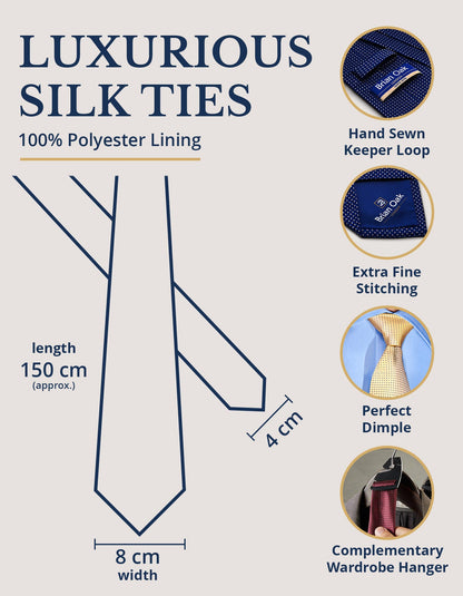 Peach Self Printed Silk Tie