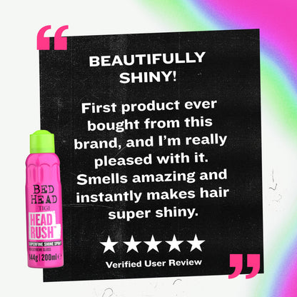 TIGI Bed Head Headrush Shine Hair Spray 5.3 oz – Glossy Finish & Lightweight Frizz Control