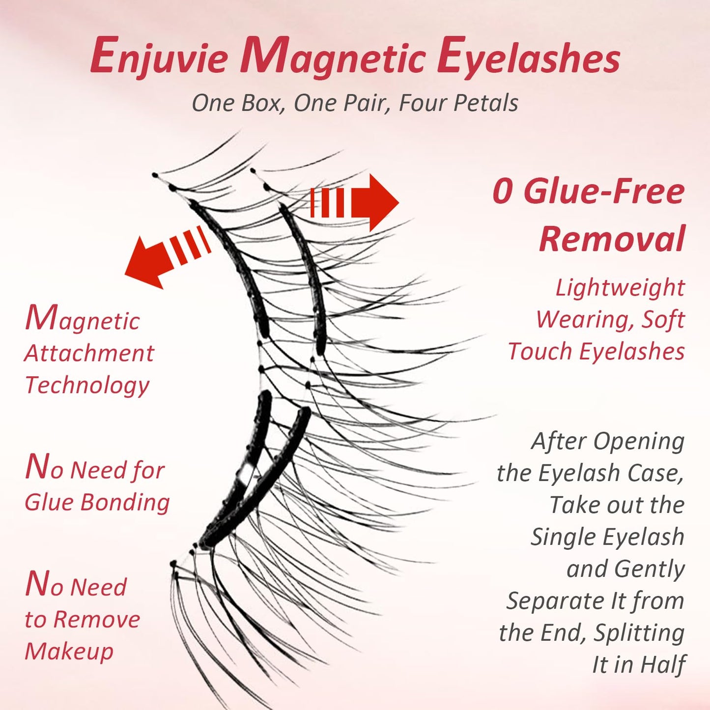Tiliraiy Magnetic Eyelashes Kit Asian – Reusable, No-Glue Lashes with Applicator and Setting Lotion