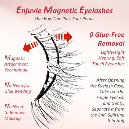 Tiliraiy Magnetic Eyelashes Kit Asian – Reusable, No-Glue Lashes with Applicator and Setting Lotion