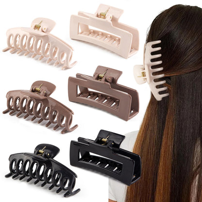 TIME&TRAVE 6Pcs 4.3in Silicone Cloud Claw Clips — Soft, Non-Slip Hair Clips for All Hair Types