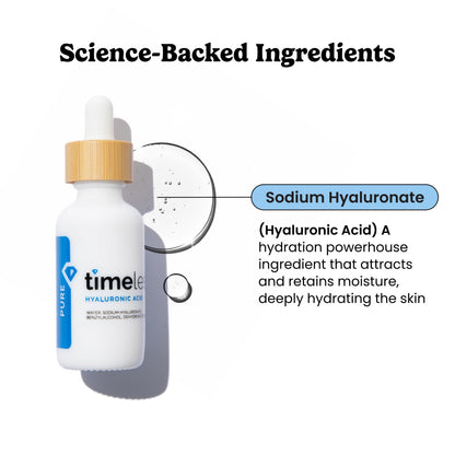 Timeless Skin Care Hyaluronic Acid Serum – 1% Pure, Fragrance-Free Hydrating Face Serum (2 oz)