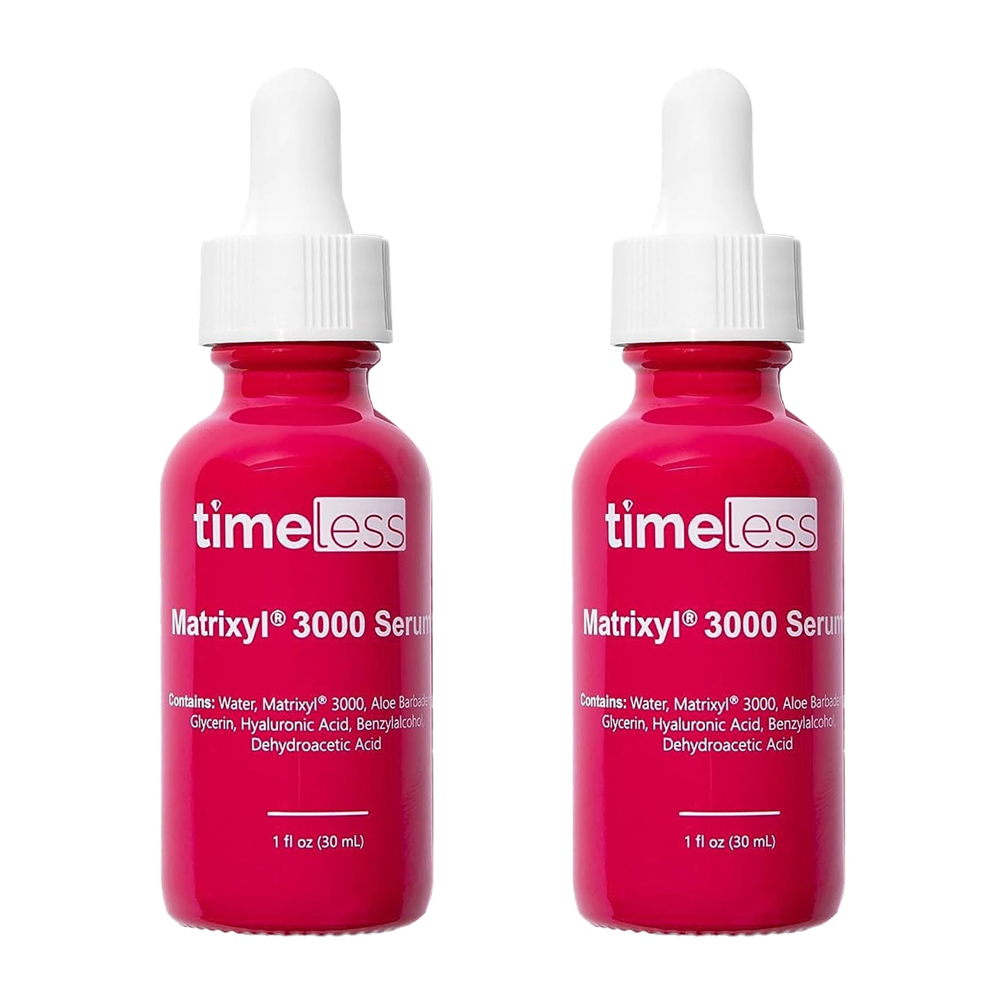 Timeless Skin Care Matrixyl 3000 Serum – Hydration with Hyaluronic Acid, Fragrance-Free, Pack of 2