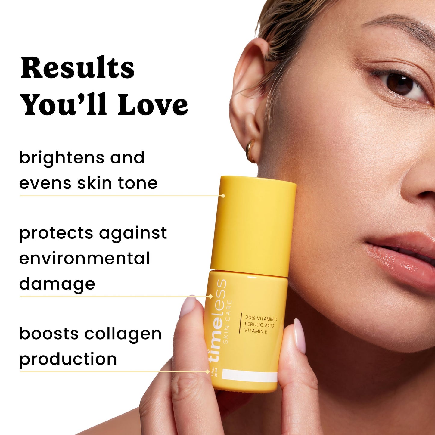 Timeless Skin Care Vitamin C Serum with Vitamin E & Ferulic Acid – Fragrance-Free, 4 oz
