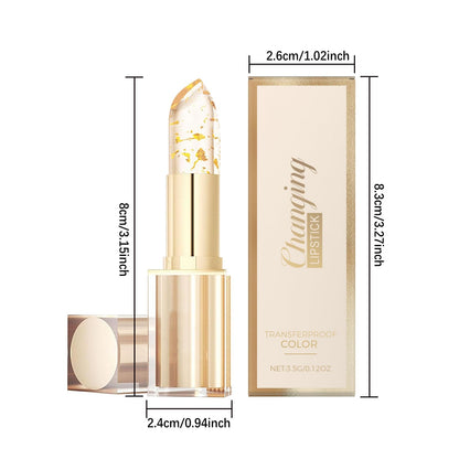 TIMLIFE 2Pcs Color-Changing Lipstick Duo | Transferproof, Gold Crystal Packaging, Hydrating Gloss