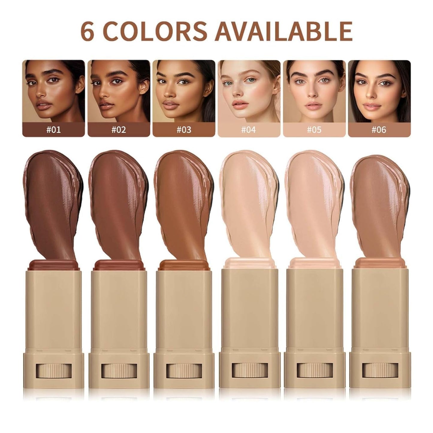 TIMLIFE 2 Pcs Foundation Stick Beauty Balm Serum Tint – Portable Hydrating Skin Tint #03
