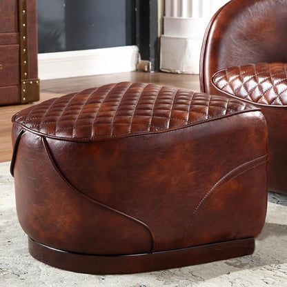 Saddle Chair And Footstool, Loft Style, Oil Wax Leather