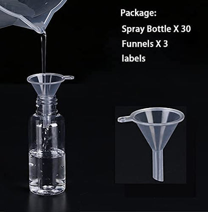 TINFO Spray Bottles 30 Pack – 30ml Clear Empty Mini Travel Bottles (1oz)